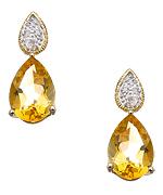 Citrine Diamond Teardrop