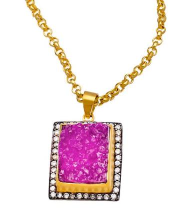 Pink Textured Agate Necklace