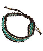 Turquoise Black Brown And Gold Macrame