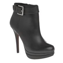  Leather High Booties-8.5-black