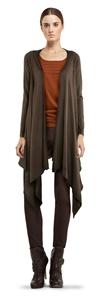  Drape Front Cardigan-m-heather Brown