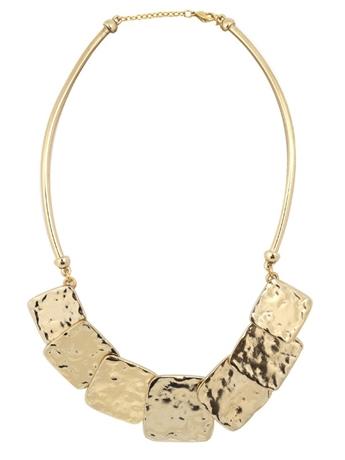 Molten Gold Squares Necklace