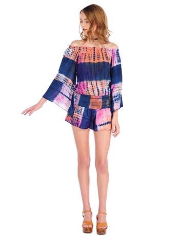 Surf Gypsy By Vintage Havana Tie Dye Bell Sleeve Top
