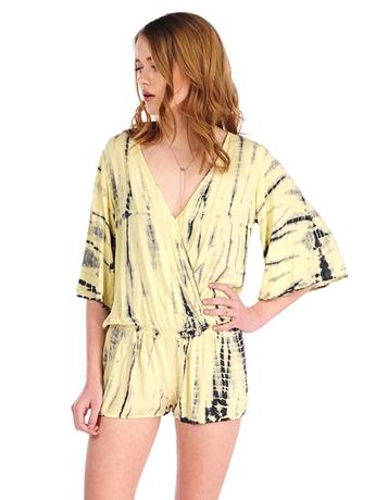 Surf Gypsy By Vintage Havana Tie Dye Surplice Romper