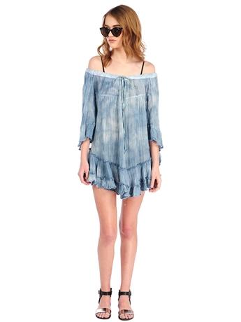 Surf Gypsy By Vintage Havana Ruffle Peasant Dress