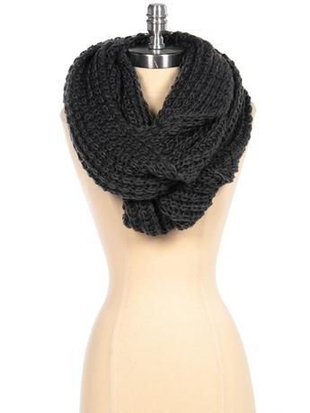 Paula Bianco Chunky Infinity Scarf In Charcoal