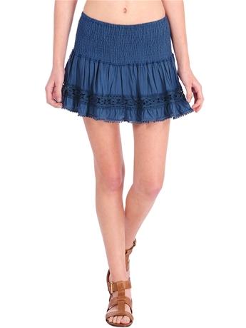 Surf Gypsy By Vintage Havana Smock Waist Crochet Mini Skirt