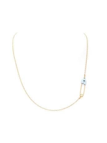 Kristin Cavallari For Glamboutique Safety Pin Necklace In Blue