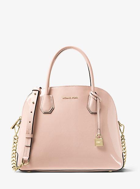 Michael Kors Studio Mercer Large Patent Leather Dome Satchel