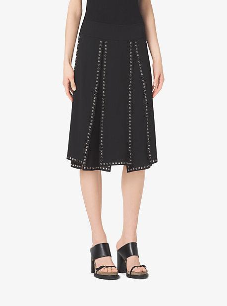 Michael Kors Collection Grommet-embroidered Slashed Georgette Skirt