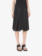 Michael Kors Collection Grommet-embroidered Slashed Georgette Skirt