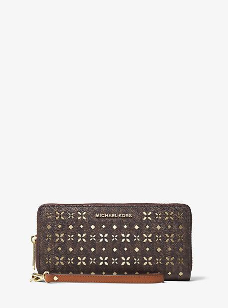 Michael Michael Kors Jet Set Travel Perforated Logo Continental Wallet