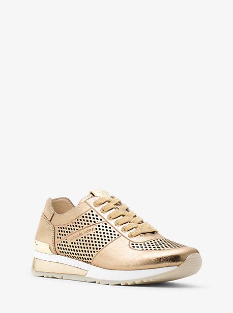 Michael Michael Kors Tilda Perforated Metallic Leather Trainer