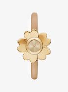 Michael Kors Mena Gold-tone And Leather Floral Watch