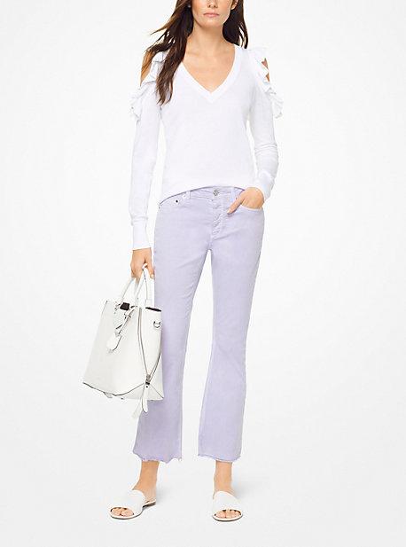 Michael Michael Kors Ruffled Peekaboo Pullover