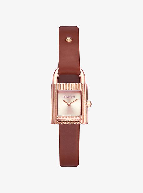 Michael Kors Isadore Rose Gold-tone And Leather Watch