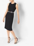 Michael Kors Collection Grommeted Stretch Boucle-crepe Sheath Dress