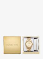 Michael Kors Kiley Gold-tone Watch And Bracelet Set