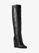 Michael Kors Collection Steff Python And Leather Wedge Boot