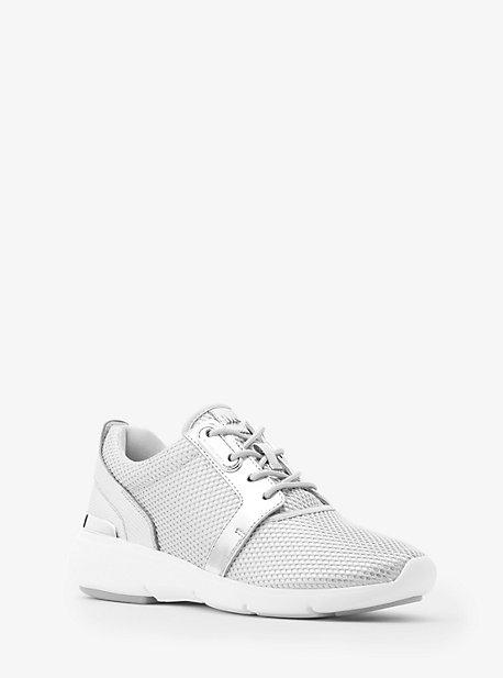Michael Michael Kors Amanda Mesh And Metallic Leather Trainer