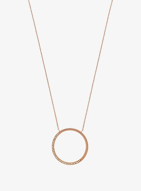 Michael Kors Pave Rose Gold-tone Pendant Necklace
