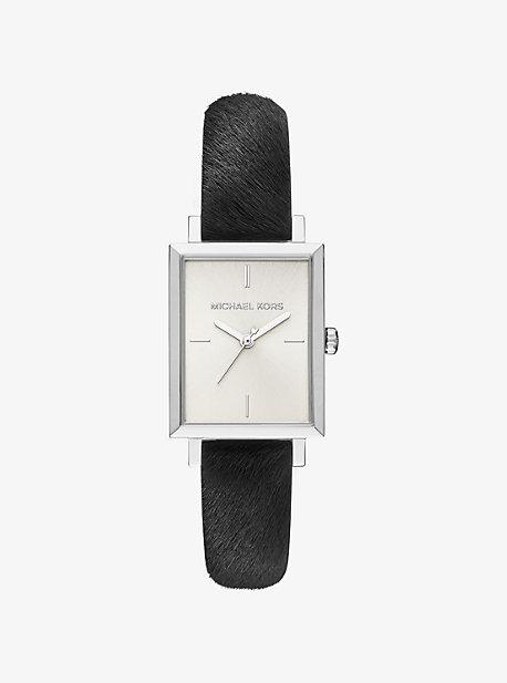 Michael Kors Harway Silver-tone And Calf Hair Watch