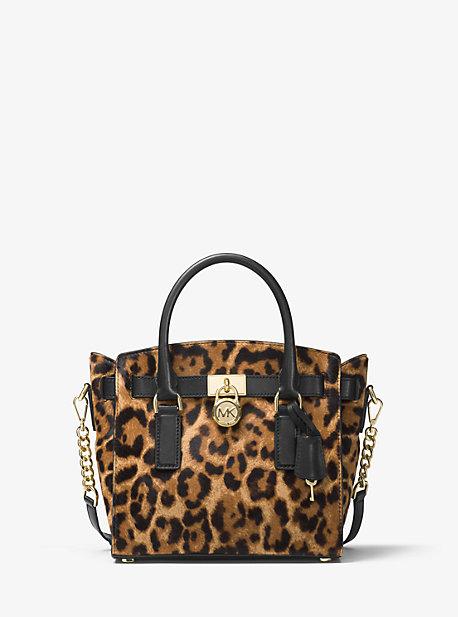 Michael Michael Kors Hamilton Leopard Calf Hair Satchel