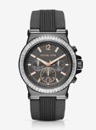 Michael Kors Dylan Pave Gunmetal Silicone Watch