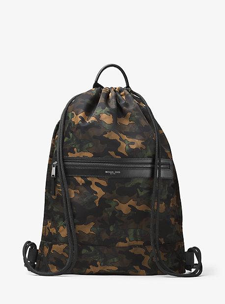 Michael Kors Mens Kent Camouflage Nylon Drawstring Backpack