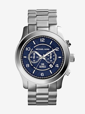 Michael Kors Watch Hunger Stop Oversized Runway Silver Watch