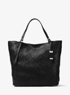 Michael Kors Collection Hutton Large Woven-leather Tote