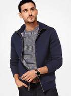 Michael Kors Mens Cotton Neoprene Zip-up Hoodie