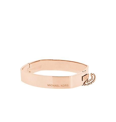 Michael Kors Rose Gold-tone Square Hinge Bangle