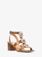 Michael Michael Kors Miley Floral Applique Leather Sandal