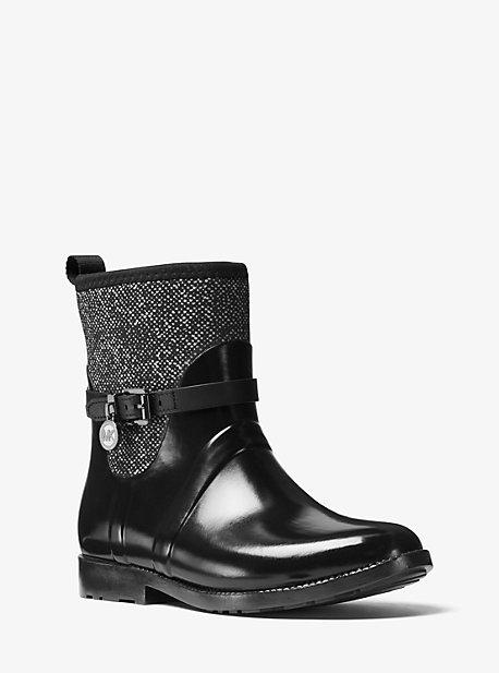 Michael Michael Kors Tweed And Rubber Rain Boot