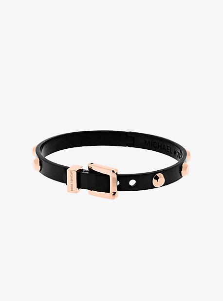 Michael Kors Astor Rose Gold-tone And Black-tone Buckle Bangle