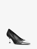Michael Kors Collection Brooke Leather And Vinyl Pump