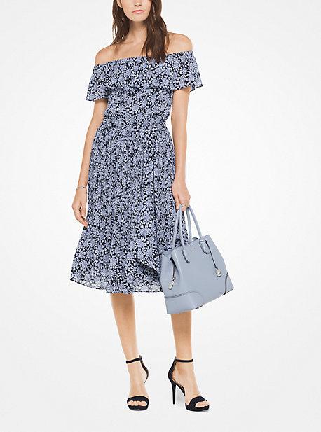 Michael Michael Kors Jewel-print Off-the-shoulder Dress