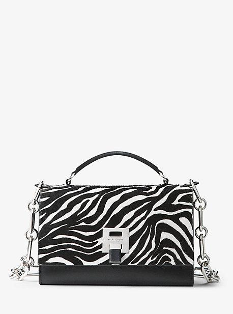 Michael Kors Collection Bancroft Zebra Calf Hair Shoulder Bag
