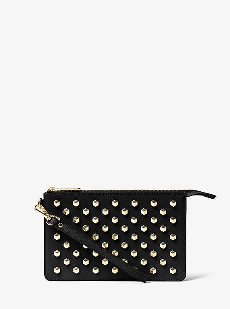 Michael Michael Kors Daniela Medium Studded Leather Wristlet