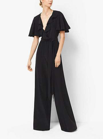 Michael Kors Collection Ruffled Crepe De Chine Jumpsuit