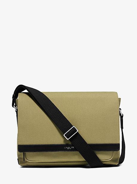 Michael Kors Mens Grant Large Bonded-canvas Messenger Bag