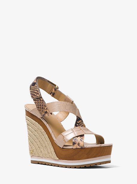 Michael Michael Kors Mackay Embossed Leather Wedge