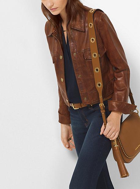 Michael Michael Kors Shrunken Leather Jacket
