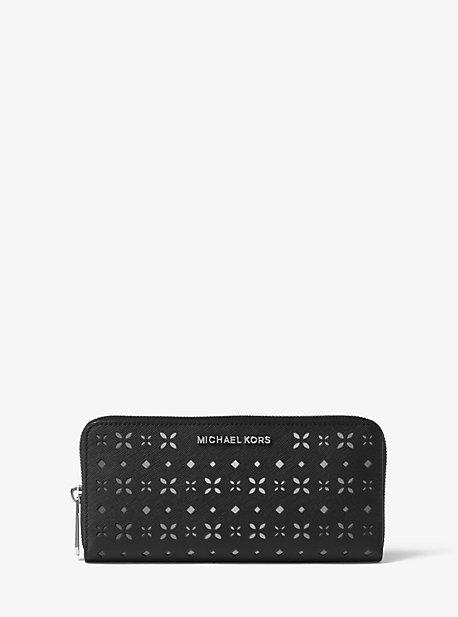 Michael Michael Kors Jet Set Travel Perforated-leather Continental Wallet