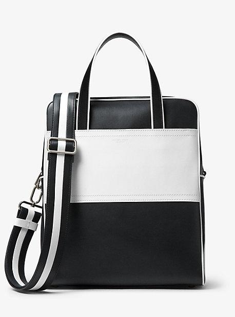 Michael Kors Collection Nikki Striped Calf Leather Tote