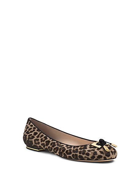 Michael Kors Collection Pearl Leopard Hair Calf Flat