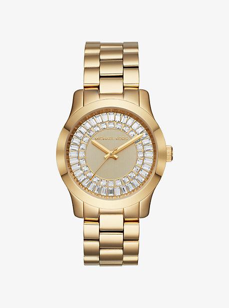 Michael Kors Runway Baguette Gold-tone Watch