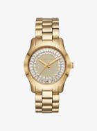 Michael Kors Runway Baguette Gold-tone Watch