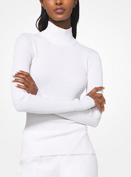 Michael Kors Collection Ribbed Stretch-viscose Turtleneck